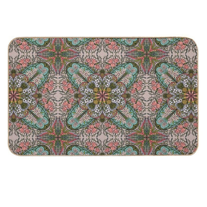 Boho Rose Pineapple Medallion  Dirt-Trapping Bath Mat