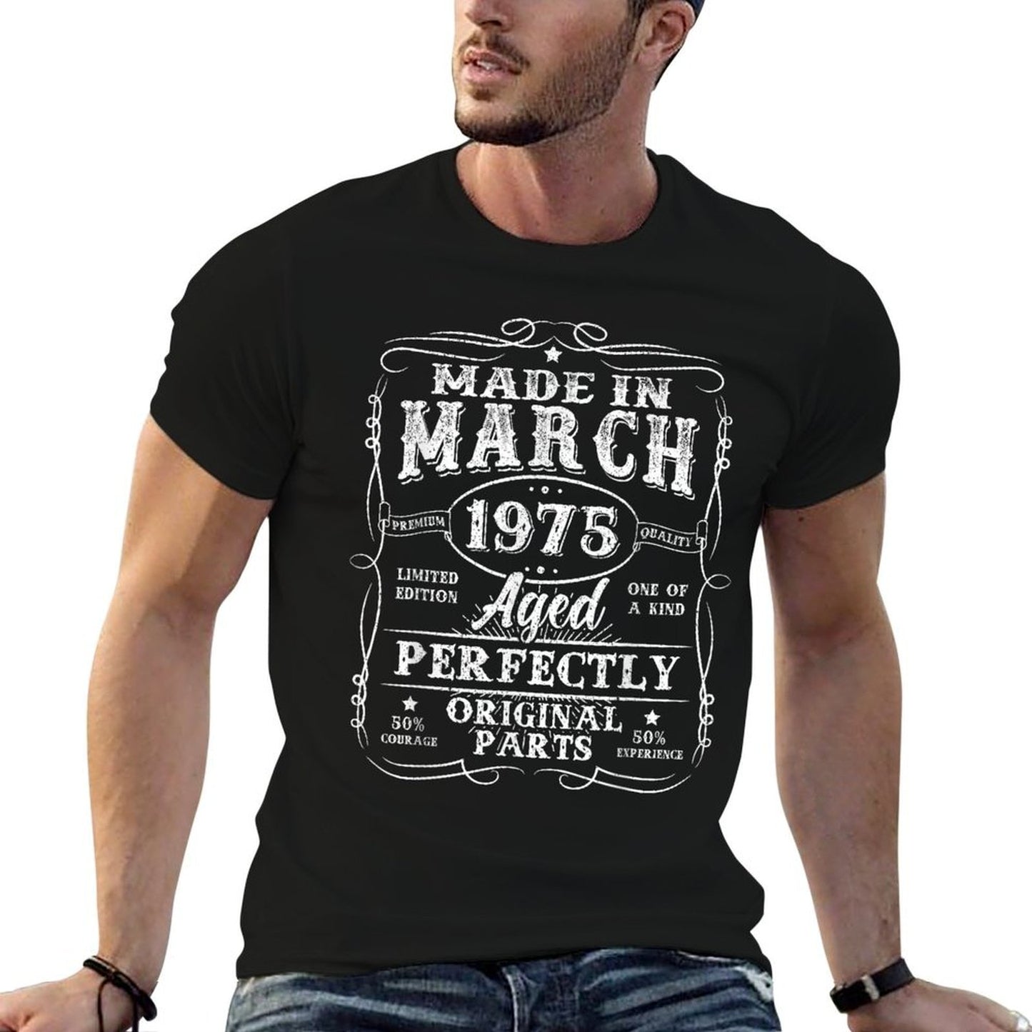 50 Year Old Made In March 1975 Vintage 50th Birthday Men Dad  Quick-drying T-Shirt