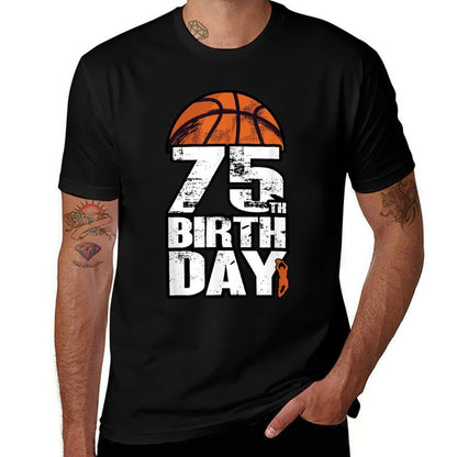 75 Years Old Vintage Basketball 75th Birthday  High-quality Stitching T-Shirt