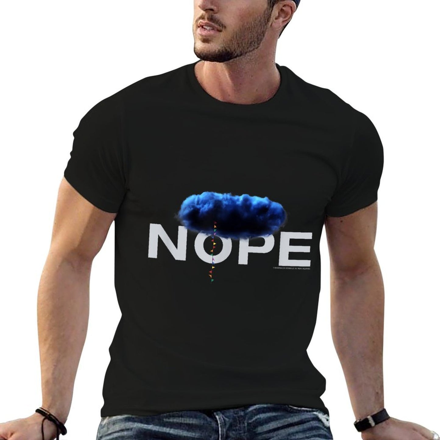 NOPE Blue Cloud Logo  Cotton T-Shirt