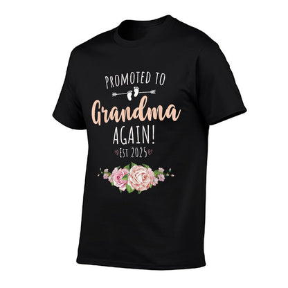 Promoted To Grandma Again 2025  Summer-ready Fabric T-Shirt