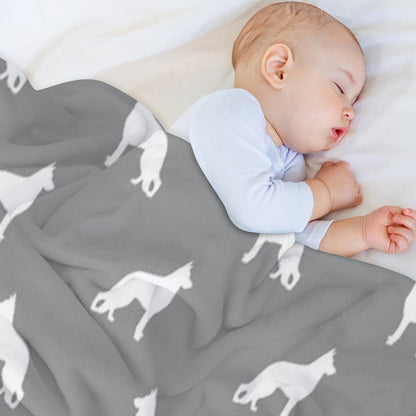 White German Shepherd Dog Silhouette Versatility Throw Blanket