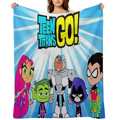 Teen Titans Go Characters Birthday Family Shirts, Teen Titans Go Games Birthday Family Shirt, Birthday Kids Velvety-soft Throw Blanket