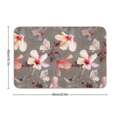 Coral Hibiscus  Odorless Bath Mat