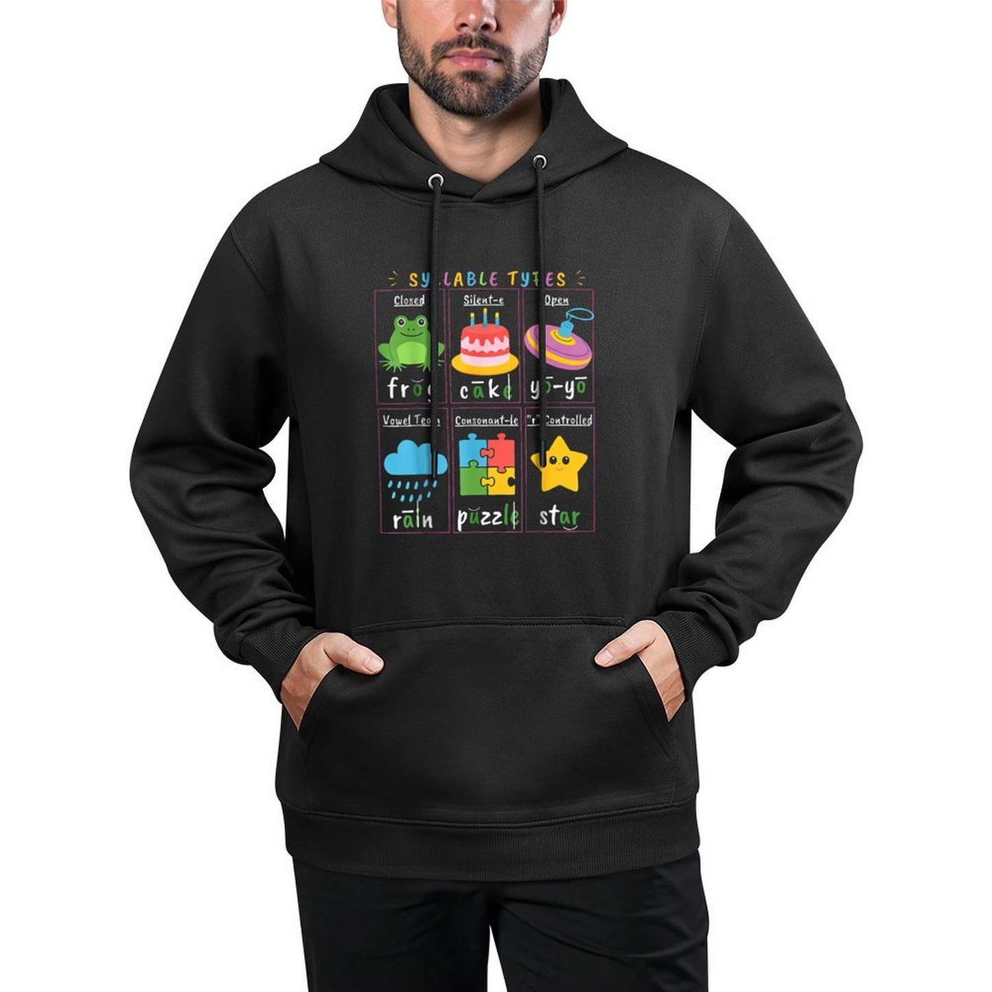 Reading Teacher Syllable Types Phonics Phonemic Awareness All-Day Comfort Hoodie