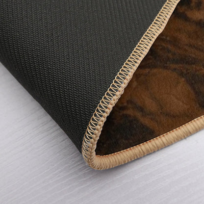 Abstract Brown & Gold Modern Geode Agate Design  Repositionable Bath Mat