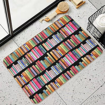 Bookworms Delight  Antique Book Library for Bibliophile  Eco-Friendly Bath Mat