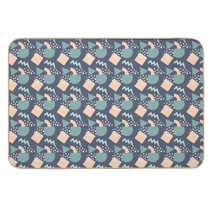 A Take on Modern Art with Triangles, Circles, Squares And Dots  Rapid-Drying Bath Mat