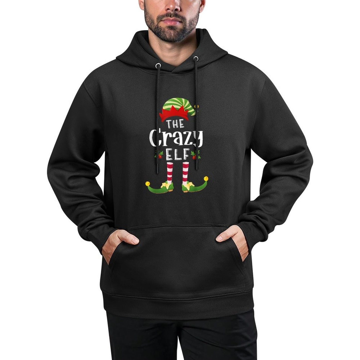 Crazy Christmas Elf Matching Pajama X-Mas Party Casual Wear Hoodie