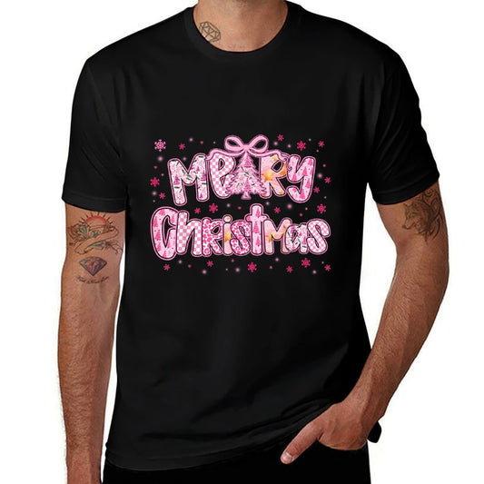 Mery Christmas Cute Pink Coquette Pajamas Xmas Women Girl  Tagless Design T-Shirt