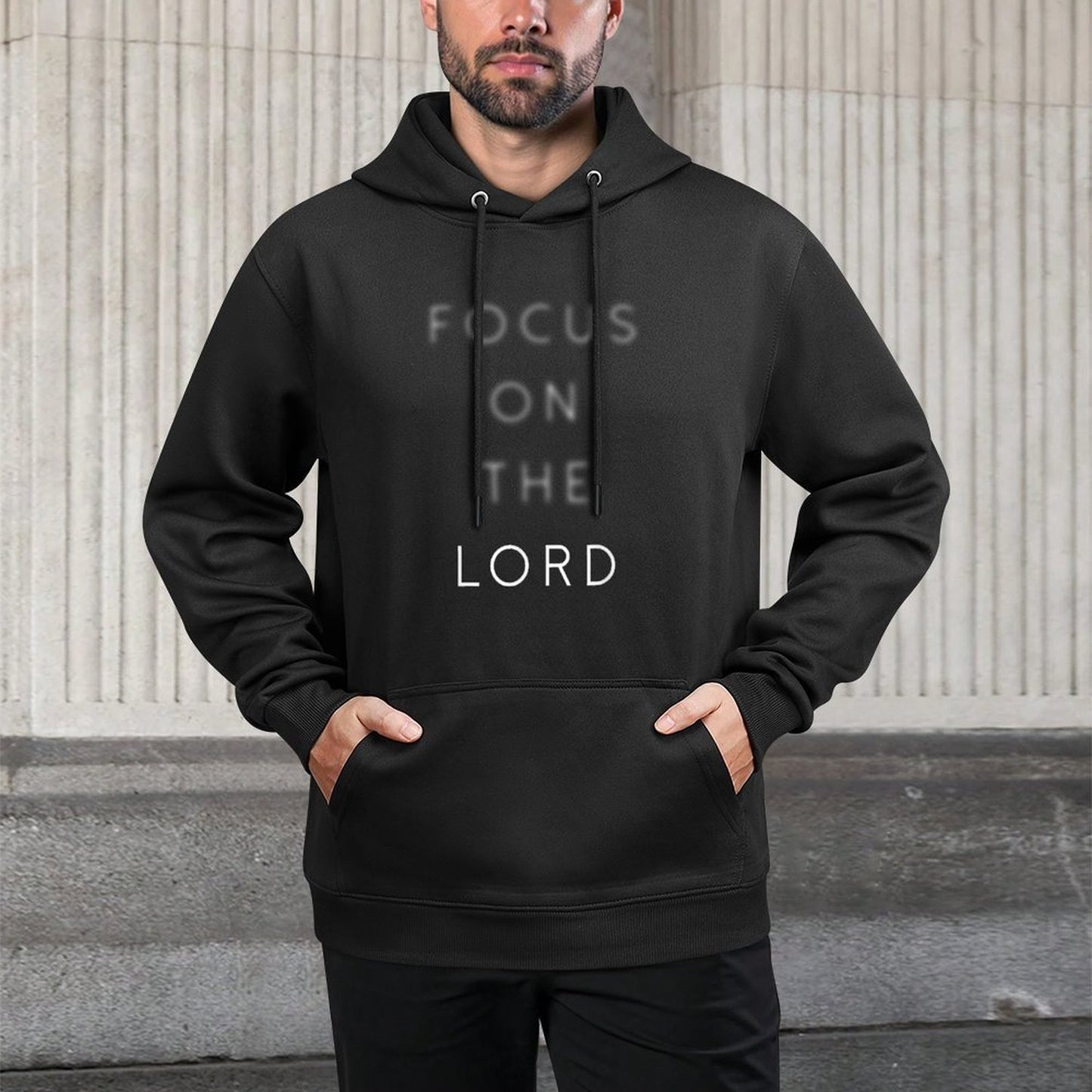 Focus On The Lord Cool Religion Faith Jesus Christian Gift Shrink-Resistant Hoodie