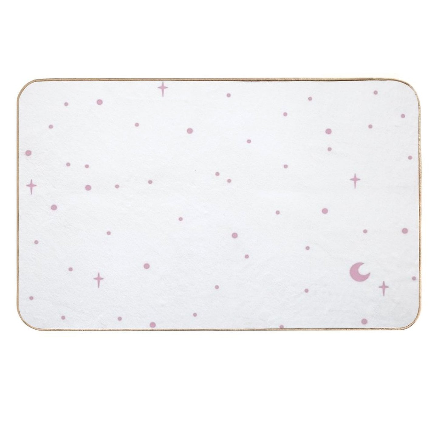 Dusty Pink Stars on White  Easy Maintenance Bath Mat
