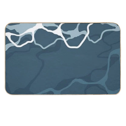 Minimalist Abstract Neutral Blue Tones  Non-Slip Bath Mat