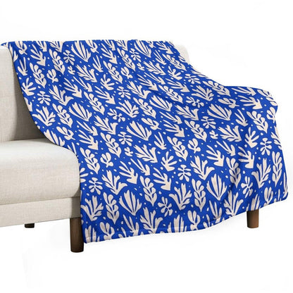 Leaves Pattern Plants Inspired by Henri Matisse Machine-washable Throw Blanket