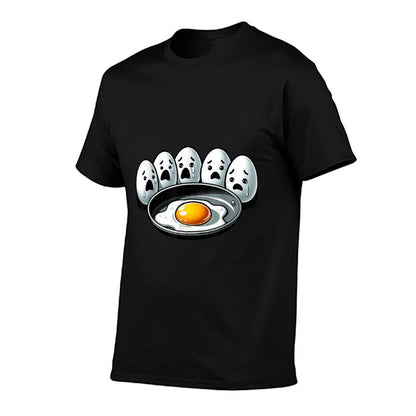 Witty Humor Quote Egg Memes Funny Egg Pun Cool Fried Egg, Small, Black  Ribbed Collar T-Shirt