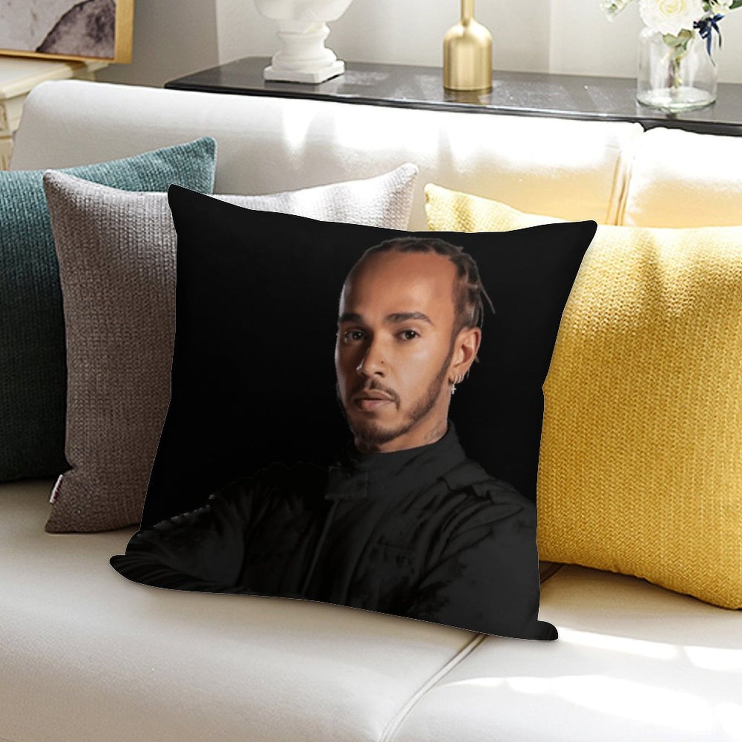 Lewis Hamilton Soft Washable Throw Pillow
