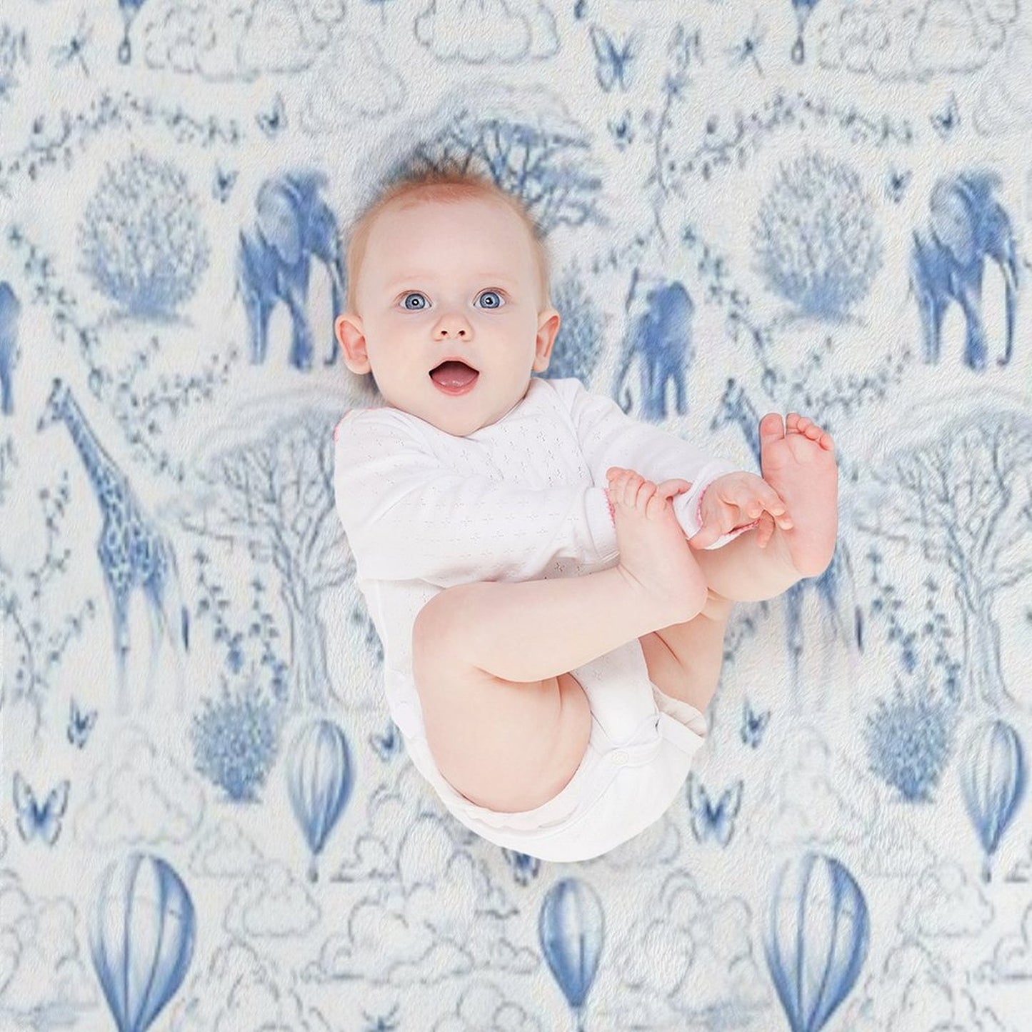 Kids Safari Toile Comfort Throw Blanket