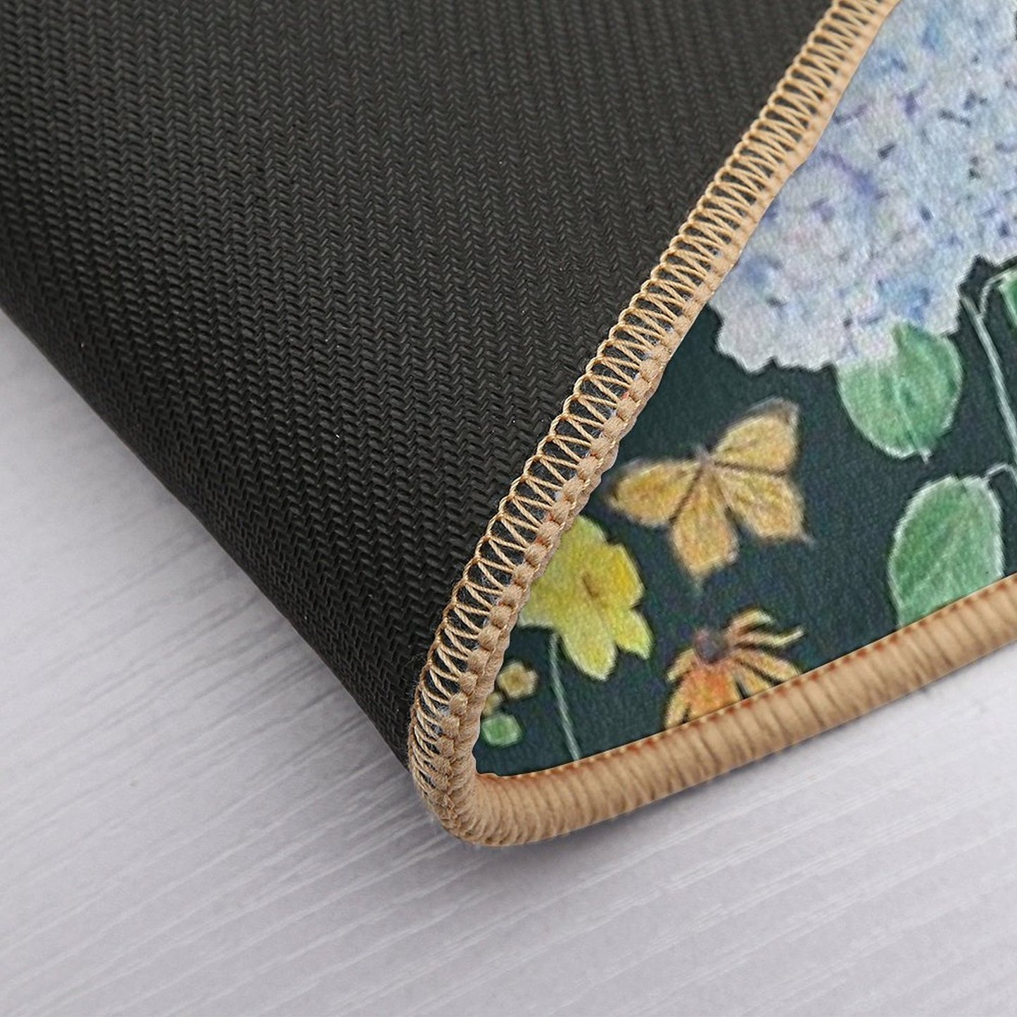 Summer Garden Flowers  Oil Painting Effect Green Background  Versatile Bath Mat