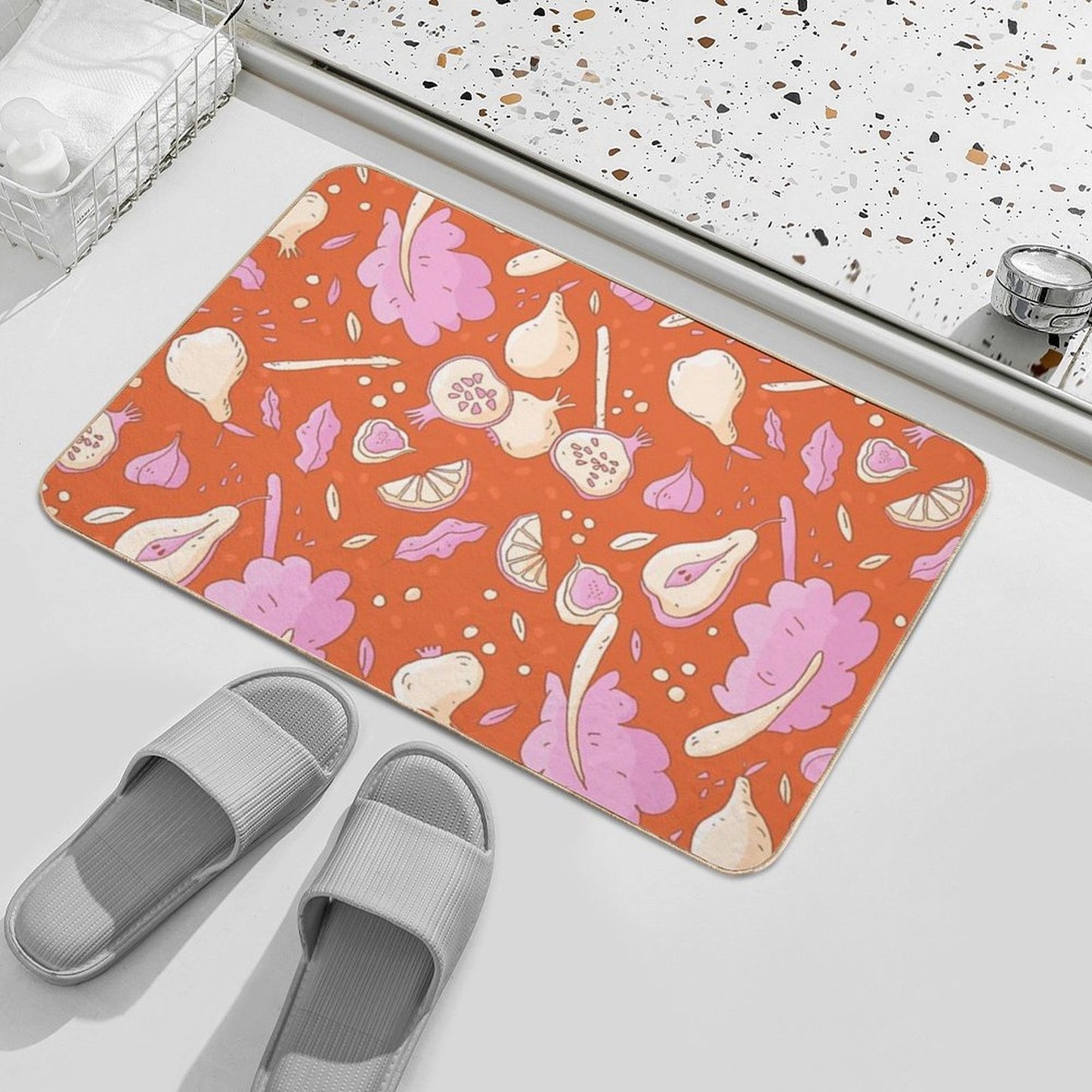 Autumn Vegetables  Non-Slip Bath Mat
