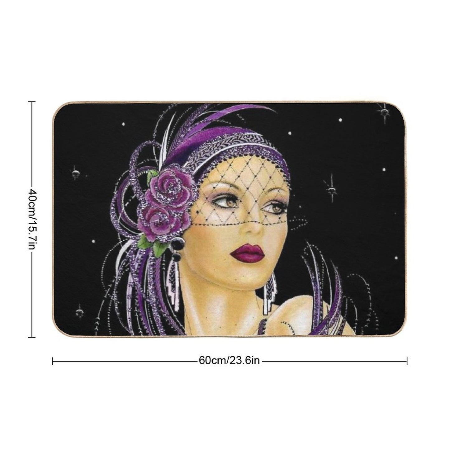 FLAPPER  Vintage 1930 Art Deco Print  Eco-Friendly Bath Mat