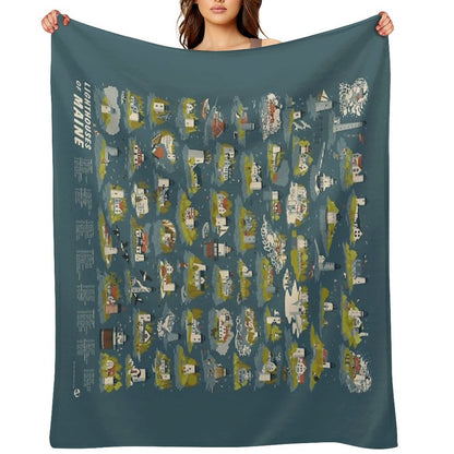 Lighthouses of Maine Gift-ready Throw Blanket