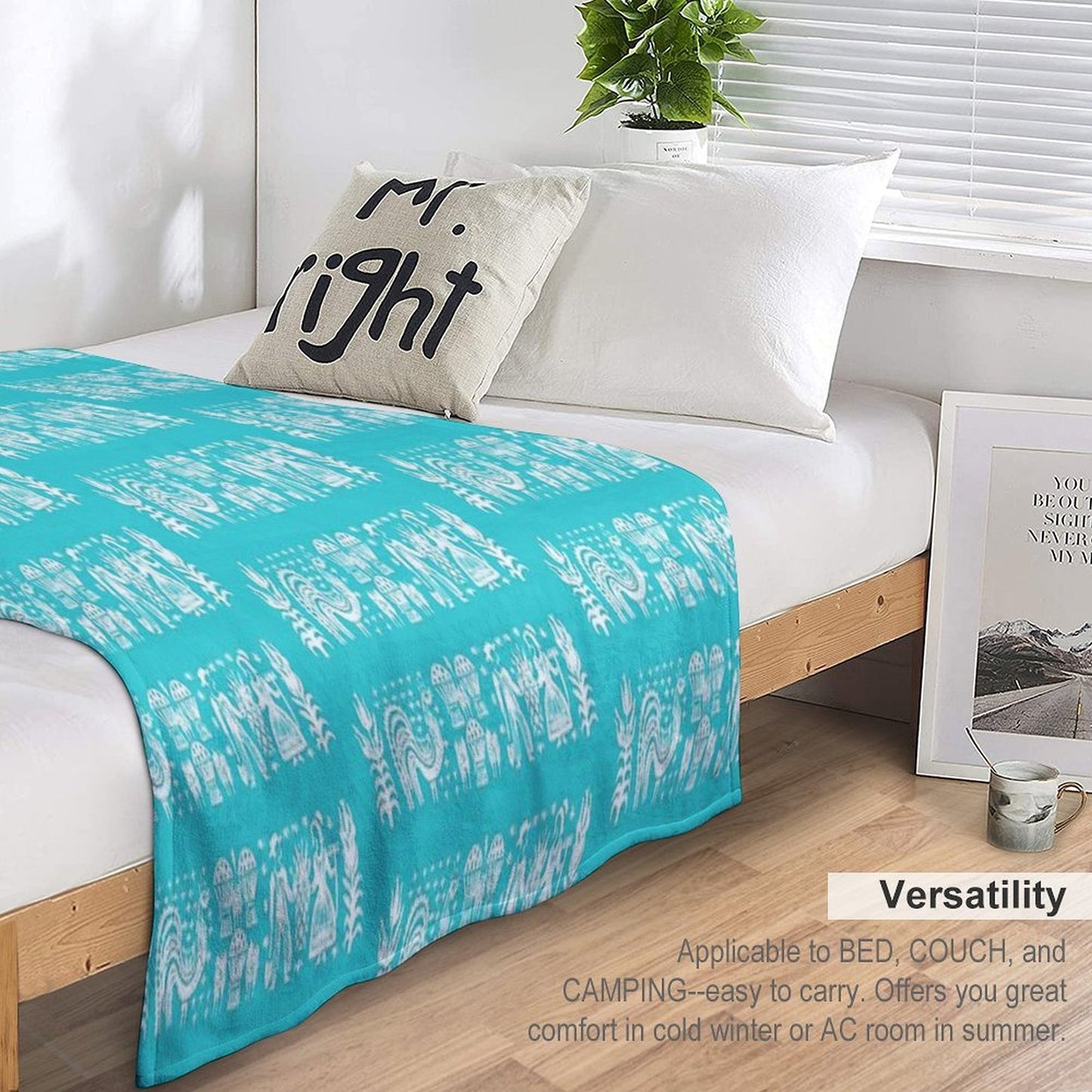 White Pyrex Amish Butterprint Pattern Travel-friendly Throw Blanket