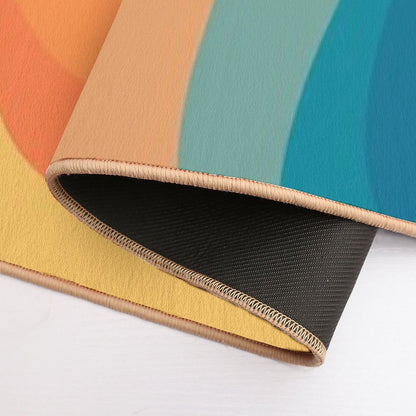 Retro Style Waves Decoration Durable Bath Mat
