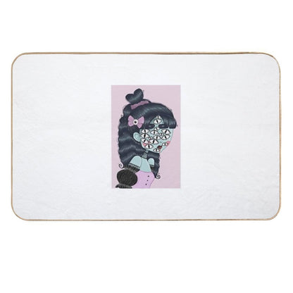 Pastel Goth Creature Illustration  Odorless Bath Mat