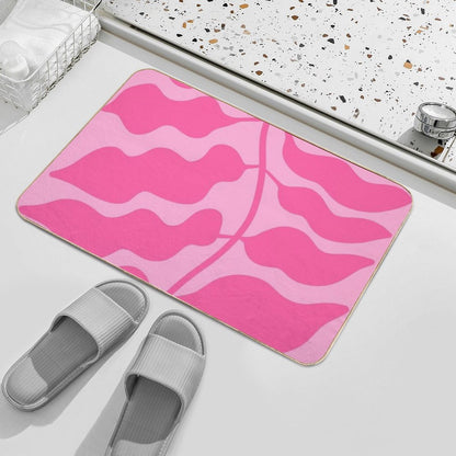 Leaves Pink  Eco-Friendly Bath Mat