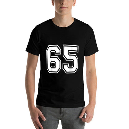 Number 65 Varsity Sports Team Jersey 65th Birthday 65 Years  Cotton T-Shirt
