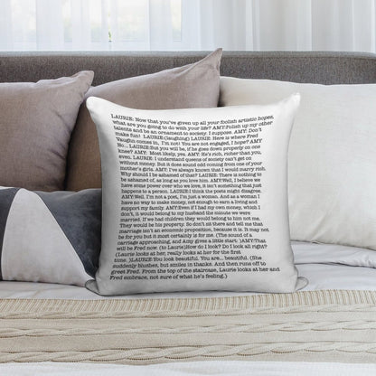 Amy March's Economic Proposition Speech Soft Hidden Zipper Throw Pillow