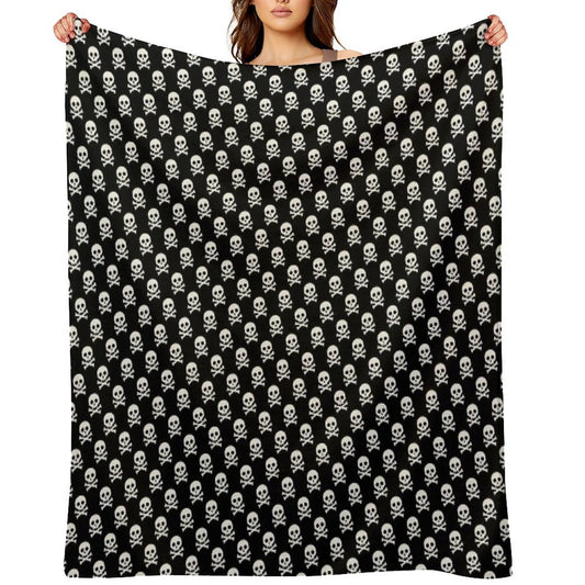 Skull N Bones Pattern Sustainable Throw Blanket