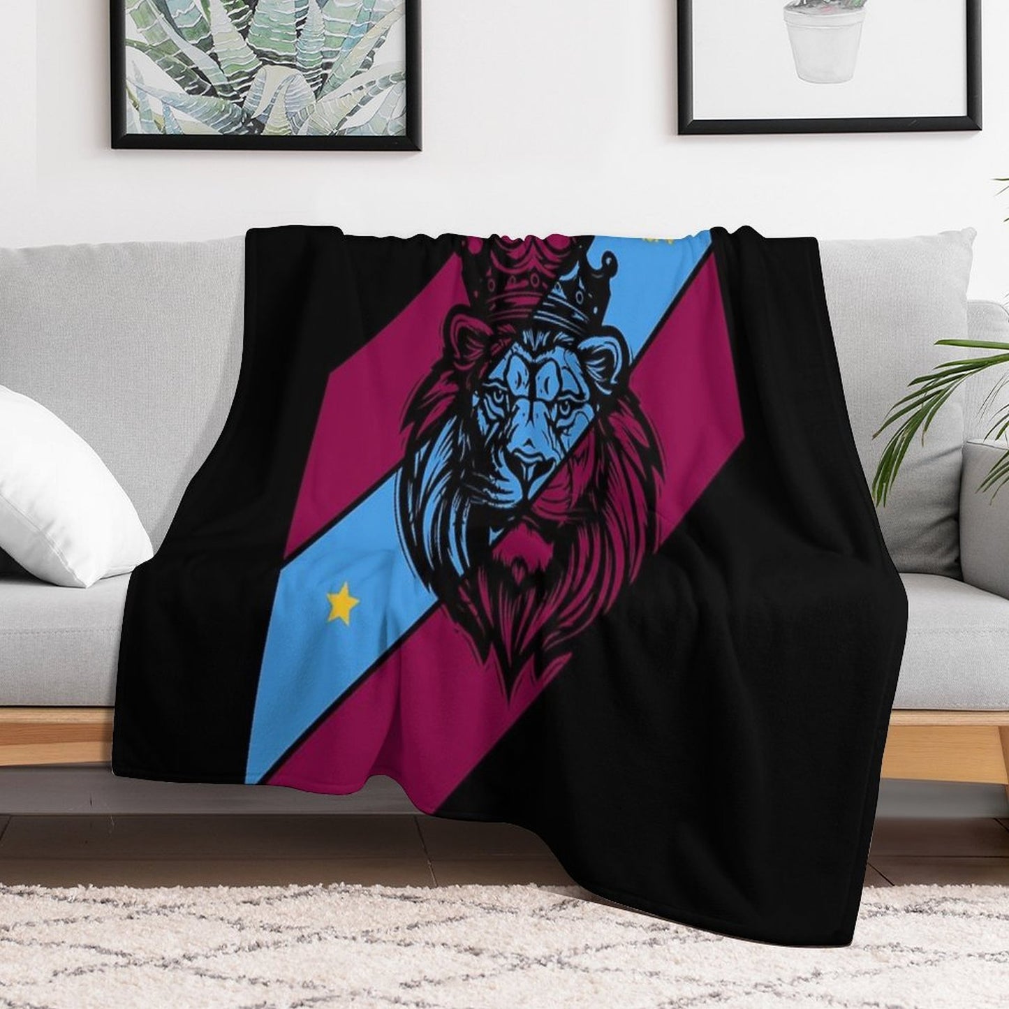 Aston Villa Lion Durable Throw Blanket