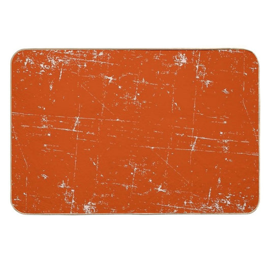 Burnt Orange Grunge Design  Easy Maintenance Bath Mat