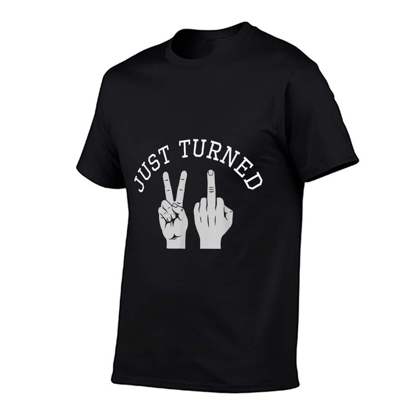 Just Turned 21, Funny 21st Birthday Party, Middle Finger  Polyester Blend T-Shirt