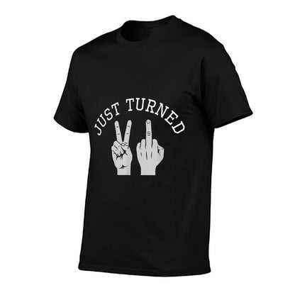 Just Turned 21, Funny 21st Birthday Party, Middle Finger  Polyester Blend T-Shirt