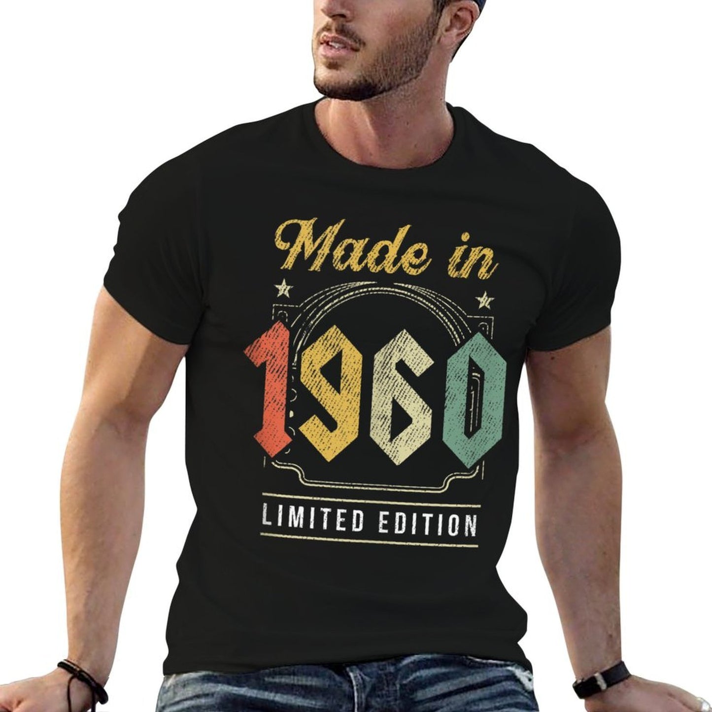 Made In August 1960 Bday Vintage 60Th Birthday  High-quality Stitching T-Shirt