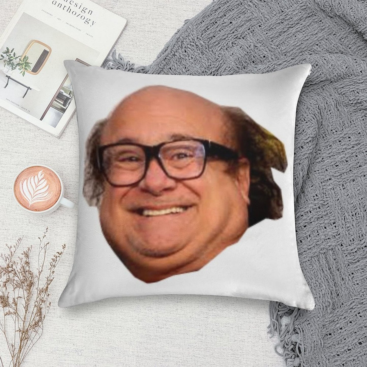 Danny Devito Soft Short Plush Fabric Throw Pillow