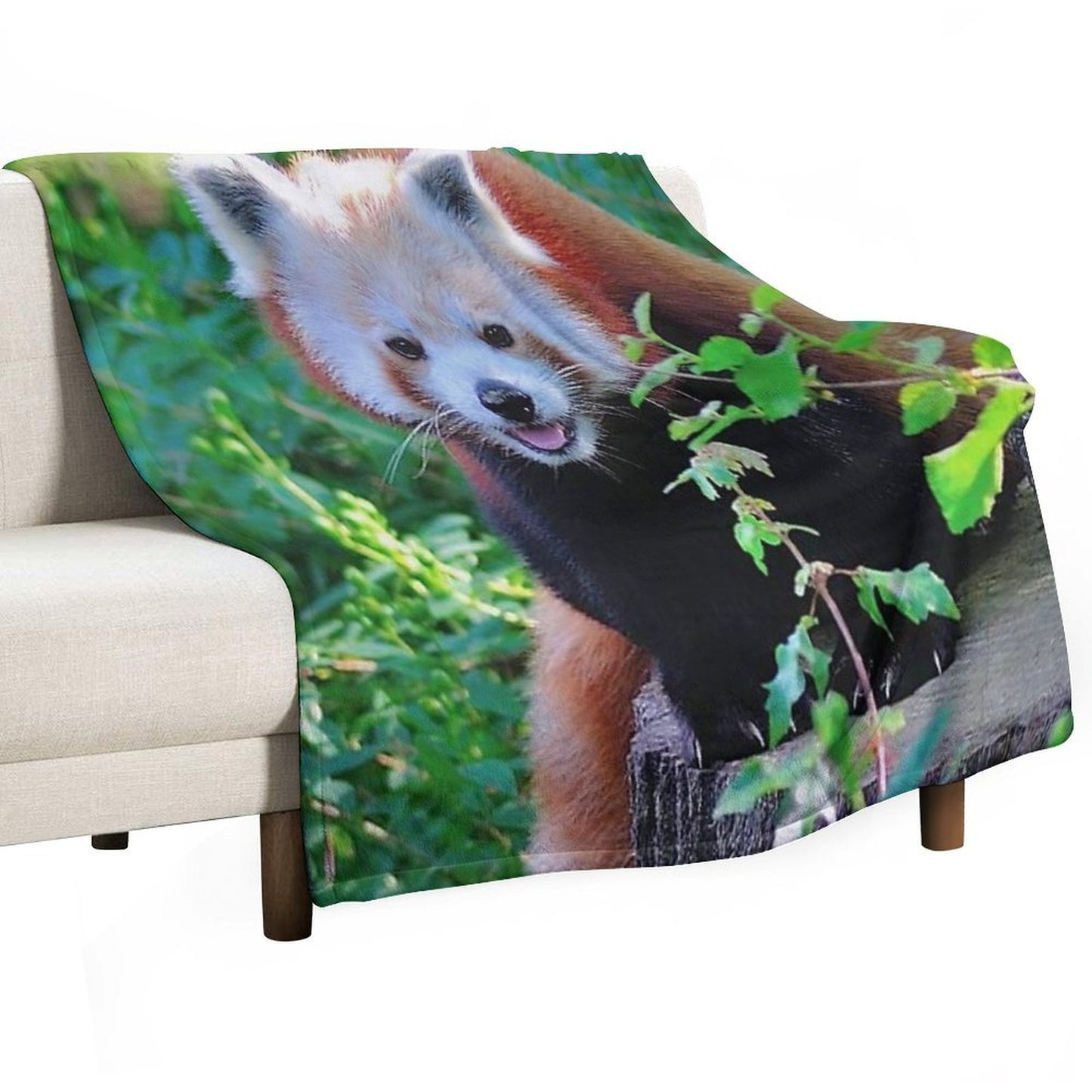 Cute Red Panda Sustainable Throw Blanket