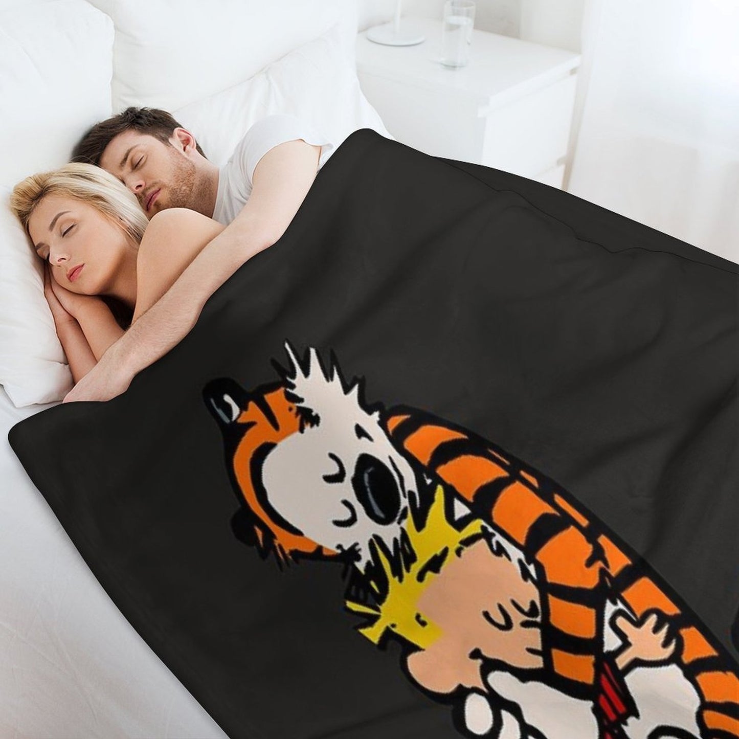Calvin And Hobbes Had Funy Hug Lightweight Throw Blanket