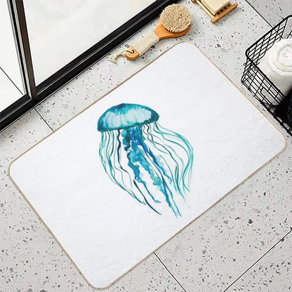 Watercolor Jellyfish  Rapid-Drying Bath Mat