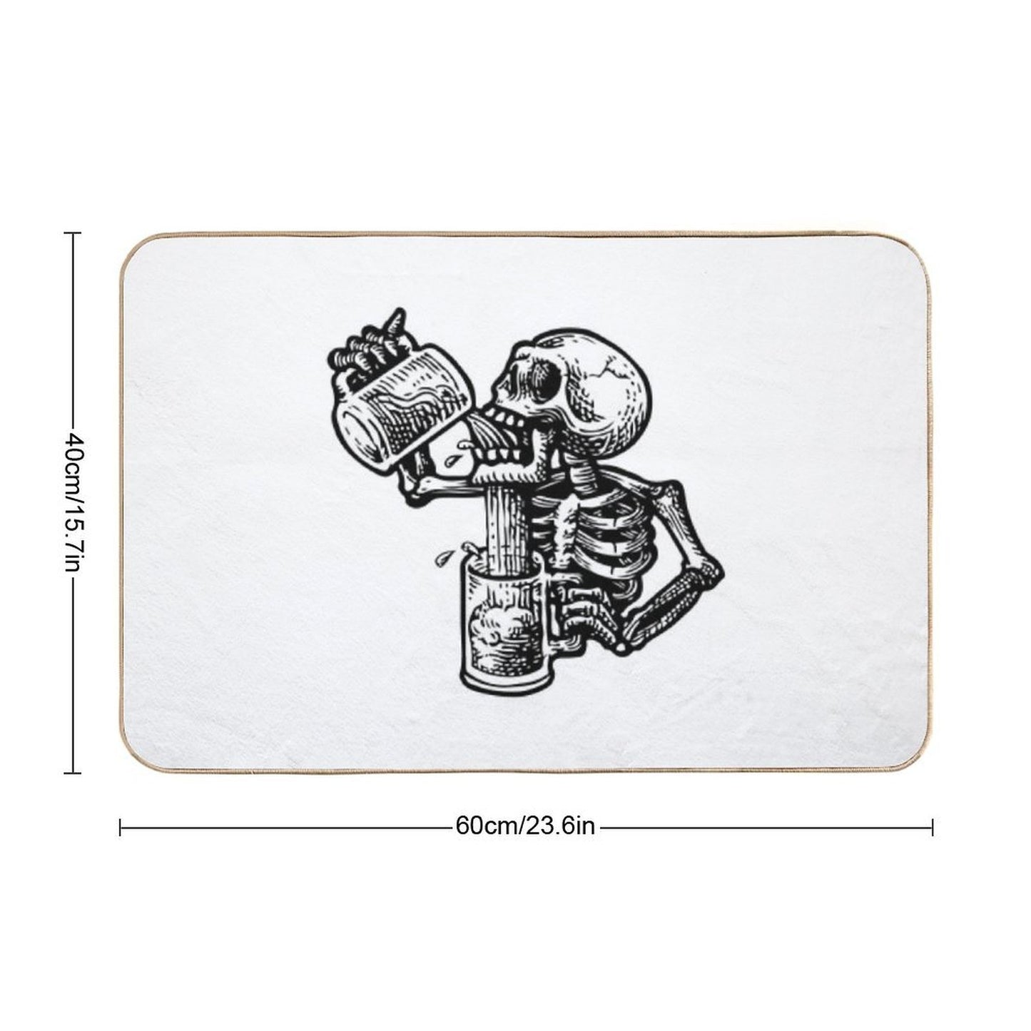 Drunk Skull  Pet-Safe Bath Mat
