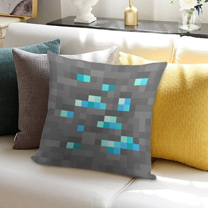 Minecraft Diamond Block Soft Short Plush Fabric Throw Pillow