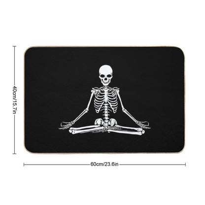 Meditating Skeleton  Pet-Safe Bath Mat