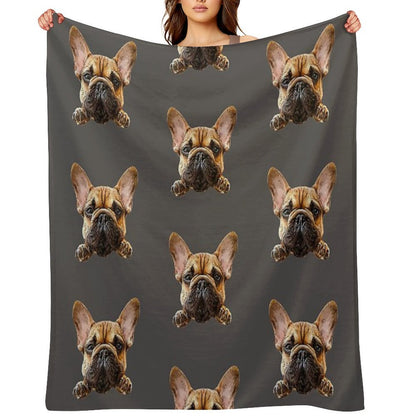 French Bulldog Frenchie Cuteness Shrink-resistant Throw Blanket