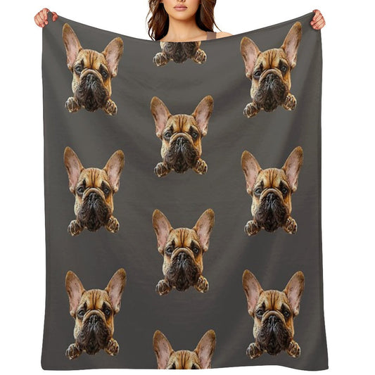 French Bulldog Frenchie Cuteness Shrink-resistant Throw Blanket