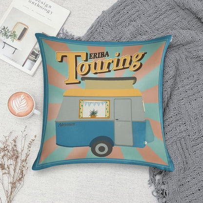 Vintage Touring Caravan Adventure Soft Ultra-Soft Texture Throw Pillow