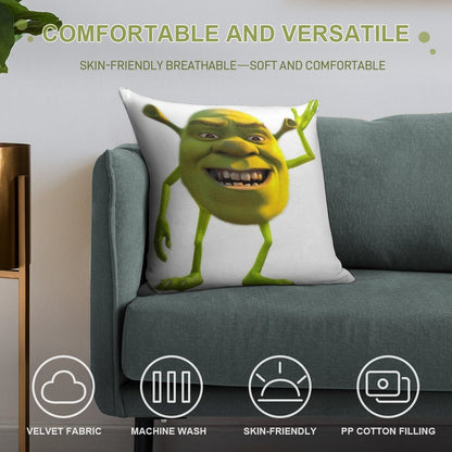 Shrek Wazowski Soft Home Decor Throw Pillow