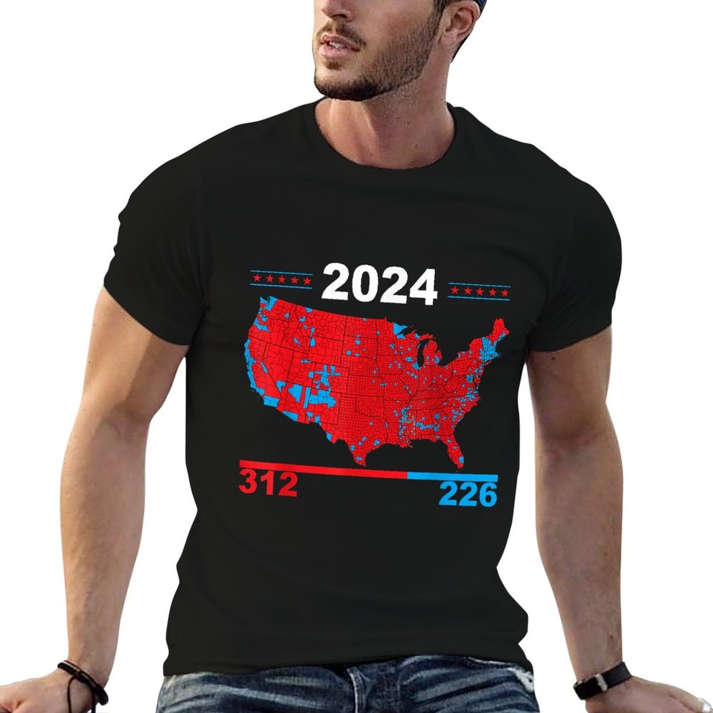 Electoral Map Trump 312 Red 2024 Election Results Map 2024  Vintage-inspired T-Shirt