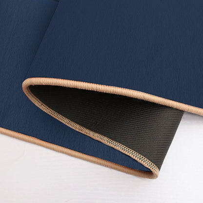 Nautical Navy Blue And White Stripes with A Red Anchor  Fade-Resistant Bath Mat